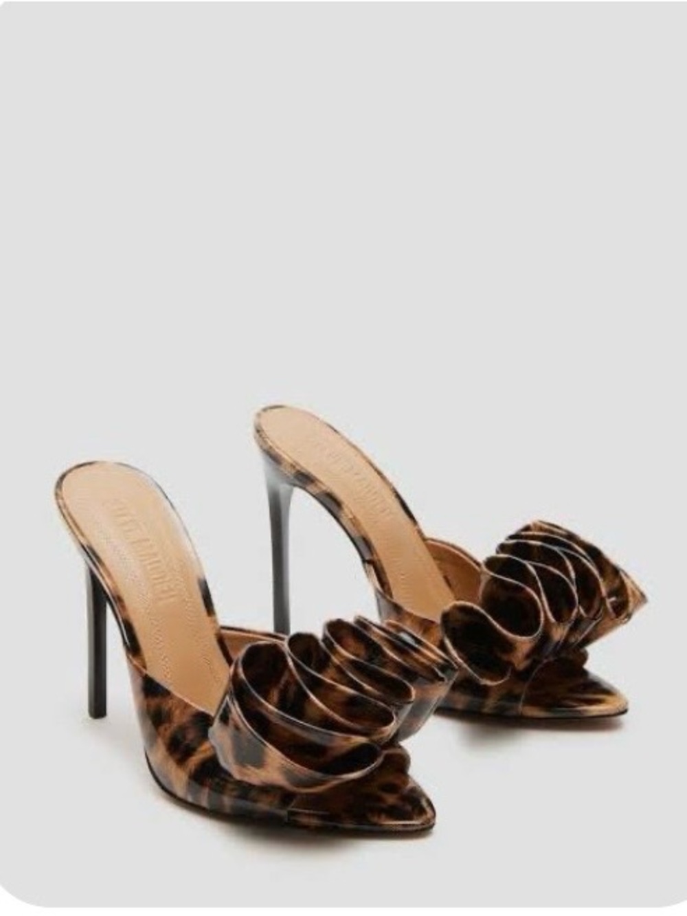 Steve Madden Leopard Print Ruffle Mule Heels